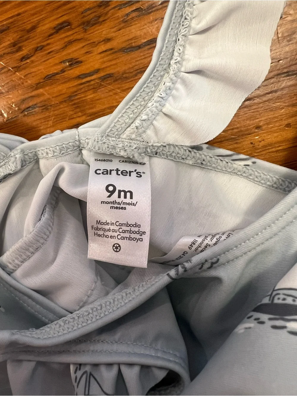 Carter's, Baby Girl Swimsuit with Ruffles, Size 9 months